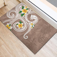 Kanaka Maoli Hawaii Plumeria Rubber Doormat Dancing Tentacles Beige Style LT7