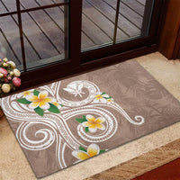 Kanaka Maoli Hawaii Plumeria Rubber Doormat Dancing Tentacles Beige Style LT7