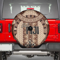 Bula Fiji Vintage Spare Tire Cover Brown Masi Motifs LT7 - Polynesian Pride