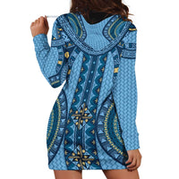 Bula Fiji Vintage Hoodie Dress Prussian Blue Masi Motifs