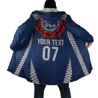 Manu Samoa Rugby Custom Navy Blue Cloak ʻIe Toga Pattern With Red Ula fala