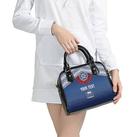 Manu Samoa Rugby Custom Navy Blue Shoulder Handbag ʻIe Toga Pattern With Red Ula fala