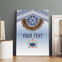 Manu Samoa Rugby Custom White Canvas Wall Art ʻIe Toga Pattern With Brown Ula fala