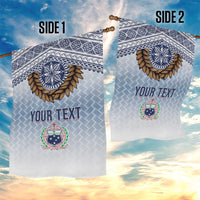 Manu Samoa Rugby Custom White Garden Flag ʻIe Toga Pattern With Brown Ula fala