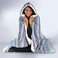 Manu Samoa Rugby Custom White Hooded Blanket ʻIe Toga Pattern With Brown Ula fala