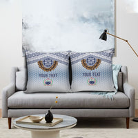 Manu Samoa Rugby Custom White Pillow Cover ʻIe Toga Pattern With Brown Ula fala