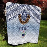 Manu Samoa Rugby Custom White Quilt ʻIe Toga Pattern With Brown Ula fala