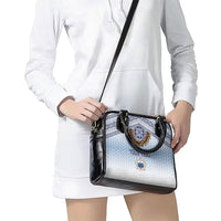 Manu Samoa Rugby Custom White Shoulder Handbag ʻIe Toga Pattern With Brown Ula fala