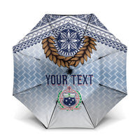 Manu Samoa Rugby Custom White Umbrella ʻIe Toga Pattern With Brown Ula fala