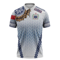 Manu Samoa Rugby Custom White Zipper Polo Shirt ʻIe Toga Pattern With Brown Ula fala