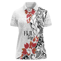 Bula Fiji Day Women Polo Shirt Tagimaucia on Masi Pattern