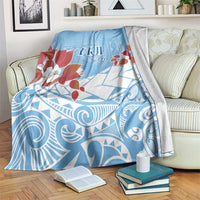 Bula Fiji Day Blanket Tagimaucia on Masi Pattern - Turquoise LT7 Turquoise - Polynesian Pride