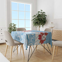 Bula Fiji Day Tablecloth Tagimaucia on Masi Pattern - Turquoise