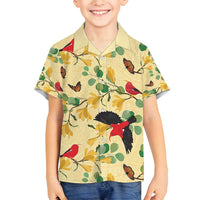 Aloha Hawaii Family Matching Tank Maxi Dress and Hawaiian Shirt I'iwi on Mamane Pastel Cream LT7 Son's Shirt Light Yellow - Polynesian Pride