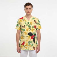 Aloha Hawaii Scrub Top I'iwi on Mamane Pastel Cream - Polynesian Pride