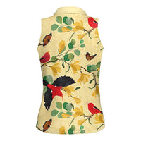 Aloha Hawaii Women Sleeveless Polo Shirt I'iwi on Mamane Pastel Cream LT7 - Polynesian Pride
