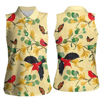 Aloha Hawaii Women Sleeveless Polo Shirt I'iwi on Mamane Pastel Cream LT7 - Polynesian Pride