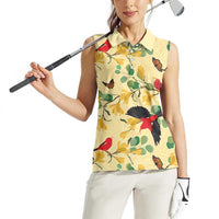 Aloha Hawaii Women Sleeveless Polo Shirt I'iwi on Mamane Pastel Cream LT7 - Polynesian Pride