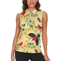 Aloha Hawaii Women Sleeveless Polo Shirt I'iwi on Mamane Pastel Cream LT7 - Polynesian Pride