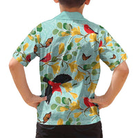Aloha Hawaii Family Matching Tank Maxi Dress and Hawaiian Shirt I'iwi on Mamane Pastel Turquoise LT7 - Polynesian Pride