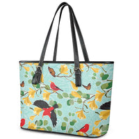 Aloha Hawaii Leather Tote Bag I'iwi on Mamane Pastel Turquoise