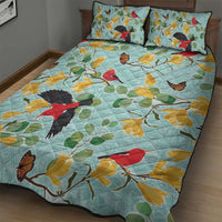 Aloha Hawaii Quilt Bed Set I'iwi on Mamane Pastel Turquoise