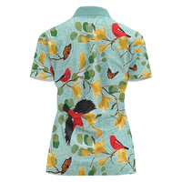 Aloha Hawaii Women Polo Shirt I'iwi on Mamane Pastel Turquoise