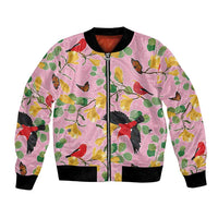 Aloha Hawaii Bomber Jacket I'iwi on Mamane Pastel Pink LT7 Unisex Pink - Polynesian Pride