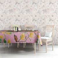 Aloha Hawaii Tablecloth I'iwi on Mamane Pastel Pink