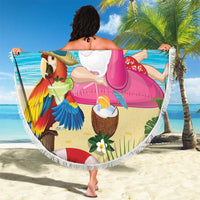 Have Yourself A Beachy Little Christmas Beach Blanket with Santa Chilling - Polynesian Pride