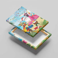Have Yourself A Beachy Little Christmas Canvas Wall Art with Santa Chilling - Polynesian Pride