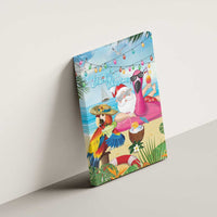 Have Yourself A Beachy Little Christmas Canvas Wall Art with Santa Chilling - Polynesian Pride