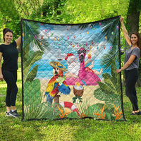 Have Yourself A Beachy Little Christmas Quilt with Santa Chilling - Polynesian Pride