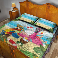 Have Yourself A Beachy Little Christmas Quilt Bed Set with Santa Chilling - Polynesian Pride