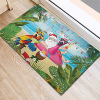 Have Yourself A Beachy Little Christmas Rubber Doormat with Santa Chilling - Polynesian Pride