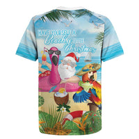 Have Yourself A Beachy Little Christmas Rugby Jersey with Santa Chilling - Polynesian Pride