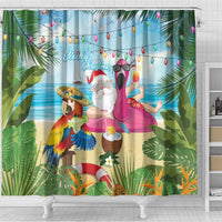 Have Yourself A Beachy Little Christmas Shower Curtain with Santa Chilling - Polynesian Pride
