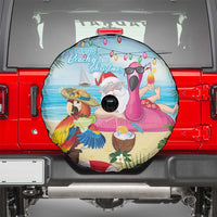 Have Yourself A Beachy Little Christmas Spare Tire Cover with Santa Chilling LT7 - Polynesian Pride
