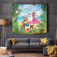 Have Yourself A Beachy Little Christmas Tapestry with Santa Chilling - Polynesian Pride