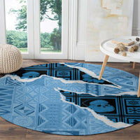 Bula Fiji Tapa Mix Christmas Round Carpet Vintage Style LT7 - Polynesian Pride