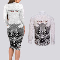 Aotearoa Personalized Couples Matching Long Sleeve Bodycon Dress and Long Sleeve Button Shirt Proud To Be Maori LT7 - Polynesian Pride