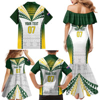 Cook Islands Rugby Custom Family Matching Mermaid Dress and Hawaiian Shirt Kuki's Aitu Champions - Polynesian Pride