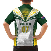 Cook Islands Rugby Custom Family Matching Off The Shoulder Long Sleeve Dress and Hawaiian Shirt Kuki's Aitu Champions LT7 - Polynesian Pride