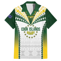 Cook Islands Rugby Custom Family Matching Off Shoulder Maxi Dress and Hawaiian Shirt Kuki's Aitu Champions LT7 Dad's Shirt - Short Sleeve Colorful - Polynesian Pride