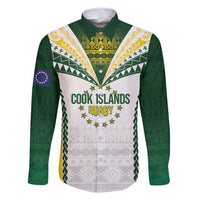 Cook Islands Rugby Custom Family Matching Off Shoulder Maxi Dress and Hawaiian Shirt Kuki's Aitu Champions LT7 Dad's Shirt - Long Sleeve Colorful - Polynesian Pride