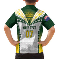 Cook Islands Rugby Custom Family Matching Off Shoulder Short Dress and Hawaiian Shirt Kuki's Aitu Champions - Polynesian Pride