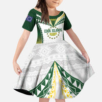 Cook Islands Rugby Custom Family Matching Off Shoulder Short Dress and Hawaiian Shirt Kuki's Aitu Champions - Polynesian Pride
