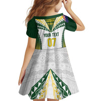 Cook Islands Rugby Custom Family Matching Off Shoulder Short Dress and Hawaiian Shirt Kuki's Aitu Champions - Polynesian Pride