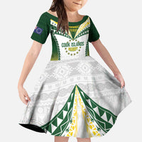 Cook Islands Rugby Custom Family Matching Summer Maxi Dress and Hawaiian Shirt Kuki's Aitu Champions LT7 Daughter's Dress Colorful - Polynesian Pride