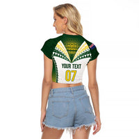 Cook Islands Rugby Custom Raglan Cropped T Shirt Kuki's Aitu Champions - Polynesian Pride